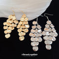 Layered Sequin Chandelier Earrings In Silver And Gold view 4