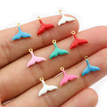 Tiny Enamel Mermaid Tail Metal Charms in Seven Color Options view 4