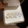 Crystal Gourd Outline Stud Earrings Statement Fashion Jewelry view 4