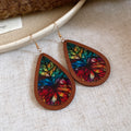 Printed Teardrop Hook Earrings In Five Color Patterns view 8