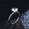 Silver Cushion Four-Prong Clear CZ Solitaire Pavé Ring view 4
