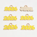 Colorful Enamel Four Digit Number Charms with Gold Tone Edges view 9
