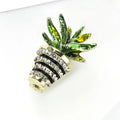 Green Enamel Potted Cactus Brooch With Crystal Striped Planter view 3