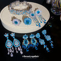 Blue Floral Statement Jewelry Collection With Six Designs view 3
