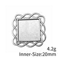 Mixed Finish Metal Square Braided Frame Bezel Tray For Jewelry Making view 5