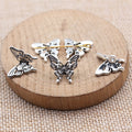 Spread Wing Butterfly Spacer Bead in Antique Silver Metal Finish view 2
