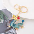 Rhinestone Chinese Dragon Keychain Enamel Charm Braided Cords view 11