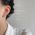 Geometric Stacked Baguette Bar Stud Earrings Clear Black view 3
