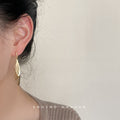 Gold Openwork Wing Long Chain Drop Earrings Dual Panel view 2
