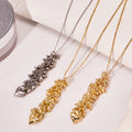 Multi Heart Cascade Necklace Drop Earrings Gold Steel Cluster view 3