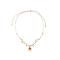 Gold Tone Sunburst and Brown Teardrop Layered Necklace view 5