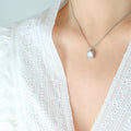 Gold Steel Square White Shell Pendant Snake Chain Necklace view 7