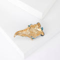 Blue Hat Gnome Enamel Brooch with Floral Details Character Pin view 4