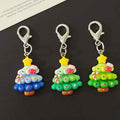 Resin Christmas Tree Keychains Candy Cane Three Colors view 2