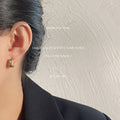Smooth Square Mini Huggie Hoop Earrings Gold and Silver view 2