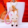 Enamel Rabbit Character Keychains in Six Colors with Bare Wrist Loops view 11