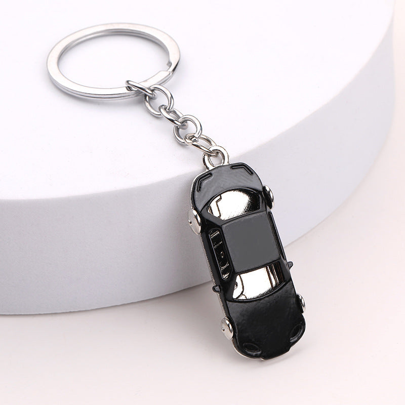 Colorful Mini Car Metal Keychain with Creative Vehicle Pendant