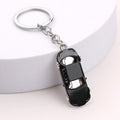 Metal Car Keychain with Split Ring in Blue, Black and Red view 3