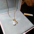 Double Faux Pearl Gourd Pendant Necklaces with Decorative Details view 7