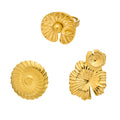 Textured Disc and Flower Statement Rings in Three Gold Tone Designs view 5