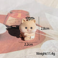 Flocked Mini Animal Figure Keychains Clips 6 Styles view 11