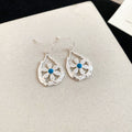 Silver Teardrop Flower Earrings and Pendant Necklace view 6