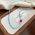 Pearl Long Tassel or Blue Pink Seed Bead Necklace Styles view 7