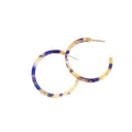 Slim Resin Hoop Earrings In Three Multicolor Patterns view 5