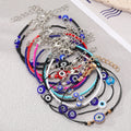 Colorful Beaded Cord Evil Eye Adjustable Bracelets in Twelve Designs view 2