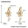 Crystal Five Petal Flower Drop Earrings in Three Metal Finishes view 8
