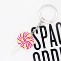 Silver Tone Colorful Swirl Lollipop Novelty Keychains view 3