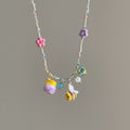 Blue Rose Pearl Necklace Black Heart Pendant Bee Charm Styles view 4