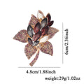Aqua Red Floral Bouquet Two Designs Metal Brooch Pin view 2