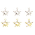 Slim Crystal Star Charms in Gold Tone and Silver Tone view 3