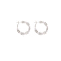 Silver Tone Irregular Clear Look Open C Hoop Earrings view 5