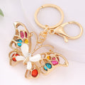 Openwork Multicolor Rhinestone Butterfly Keychain Charm view 1