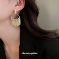 Metal Fringe Earrings In Gold And Silver Tones With Polished Metal Tone Details view 2