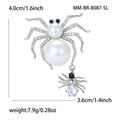 Pearl Body Spider Brooch With Smaller Hanging Spider Charm view 5