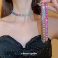 Graduated Crystal Choker Necklace and Stud Earring Set view 2