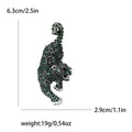 Crystal Tiger Brooch With Decorative Crystal And Enamel Details view 10