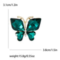 Faceted Crystal Glass Butterfly Brooch Gold Frame Two Colors view 7