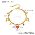 Gold Ocean Charm Bracelets Shells Fish Leaves Hearts Bells view 10