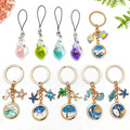 Ocean Scene Metal Keychains and Resin Shell Phone Strap Charms view 2