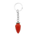 Red Carrot Charm Keychain Green Top Silver Ring Chain view 5