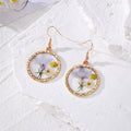 Gold Pressed Flower Resin Drop Earrings Mushroom Daisy 4 Styles view 2