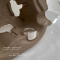 Silver Tone Wide Flat Top Adjustable Open Ring For Women view 3