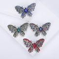 Openwork Rhinestone Butterfly Brooch Pear Center Four Colors view 1