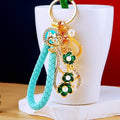 Floral Pipa Keychains With Enamel Bodies and Braided Wrist Straps view 4