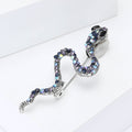 Wavy Crystal Snake Brooch in Four Metallic Colorways view 3