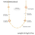 Gold Bead Station Necklace Teardrop Triangle Czech Glass view 7